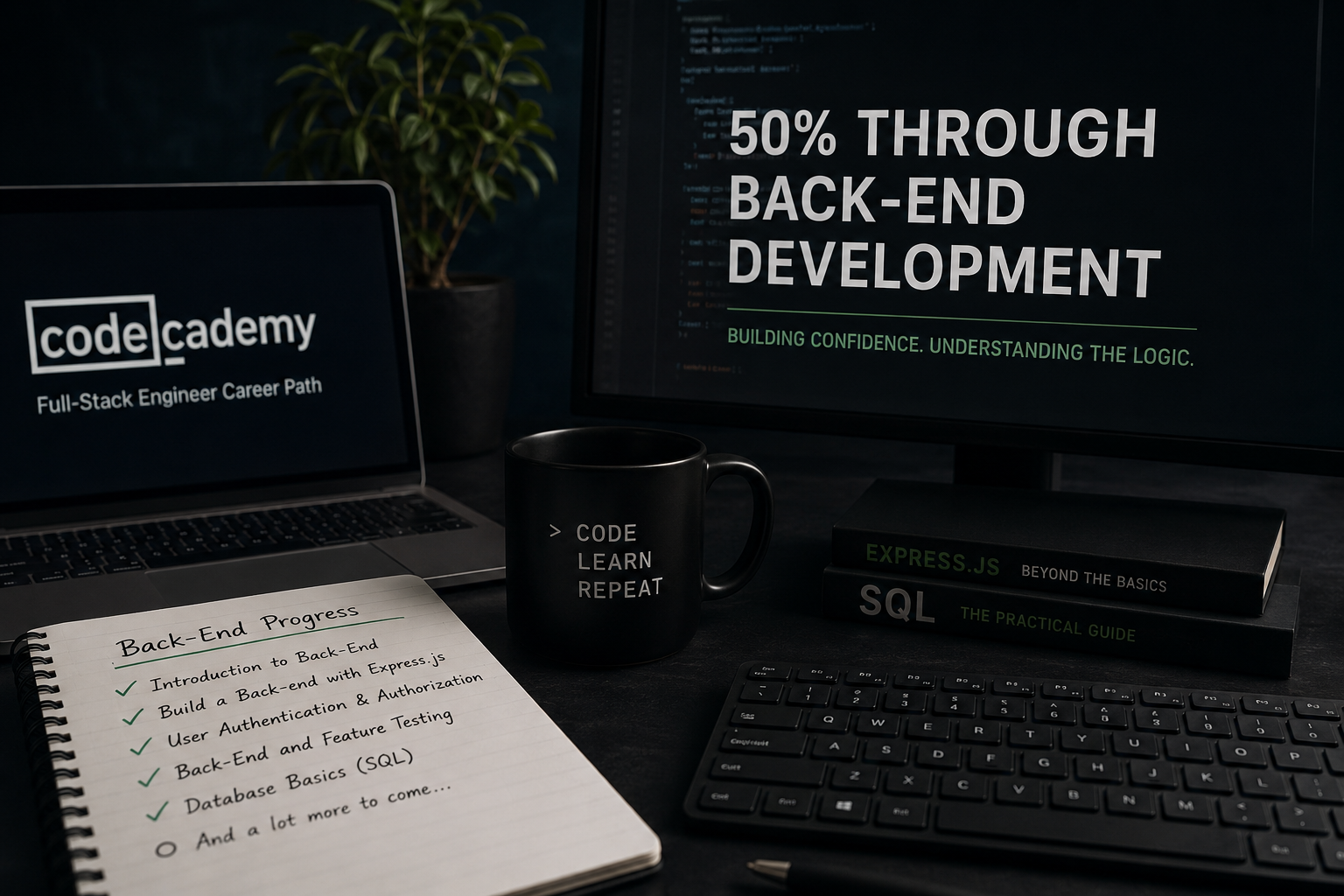 Back-end development progress and SQL learning journey